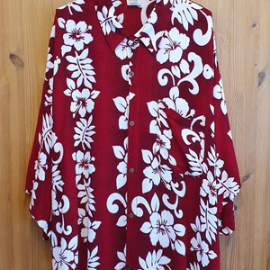 130(4XL).6번 하와이안 셔츠(딥레드) 이미지
