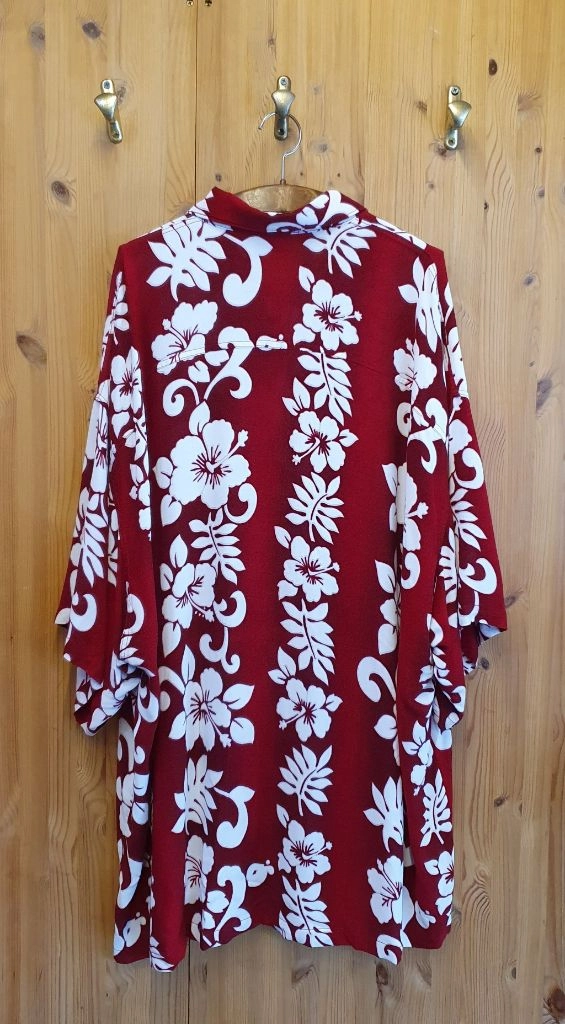 130(4XL).6번 하와이안 셔츠(딥레드) 이미지