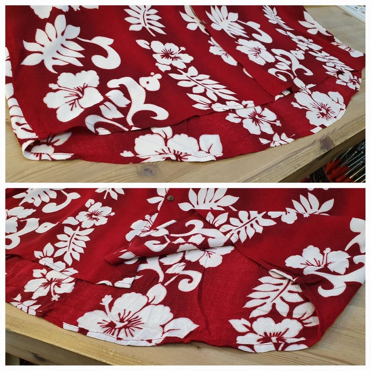 130(4XL).6번 하와이안 셔츠(딥레드) 이미지