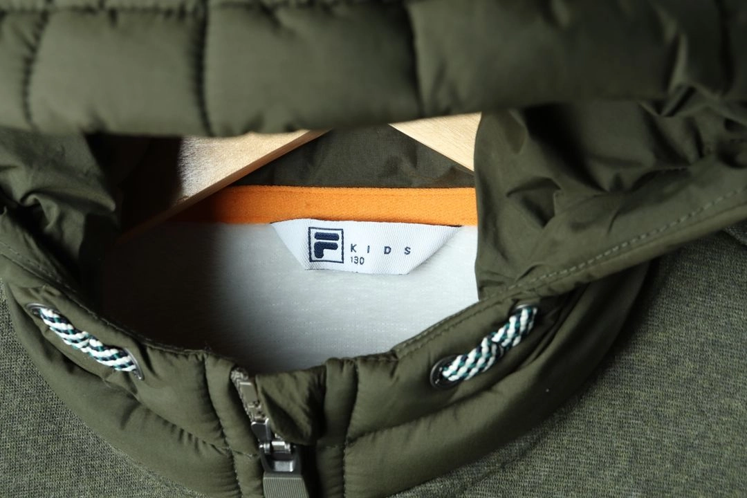 (F) 휠라 집업 바람막이 점퍼자켓 카키 누빔 패딩 이미지