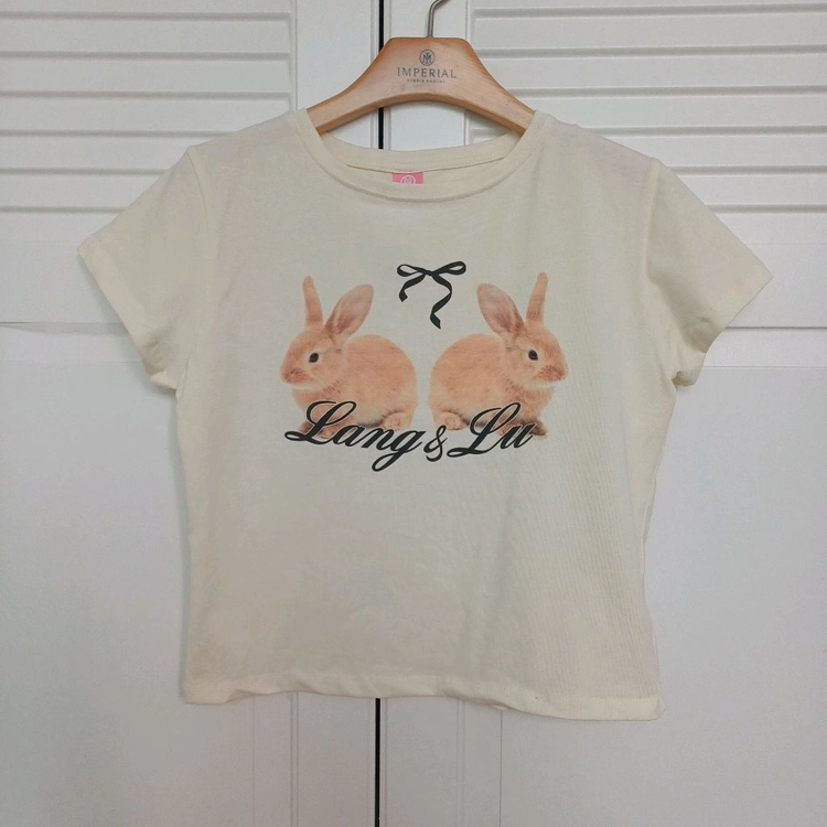 [미착용] 랭앤루 라이크 바니 티셔츠LIKE BUNNY T-Shirts_LIGHT YELLOW 이미지