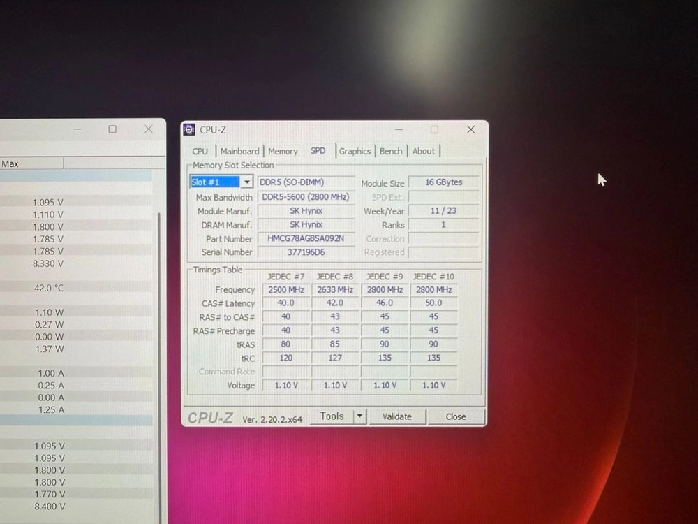 하이닉스 ddr5-5600 16gb*2 / 노트북용 이미지