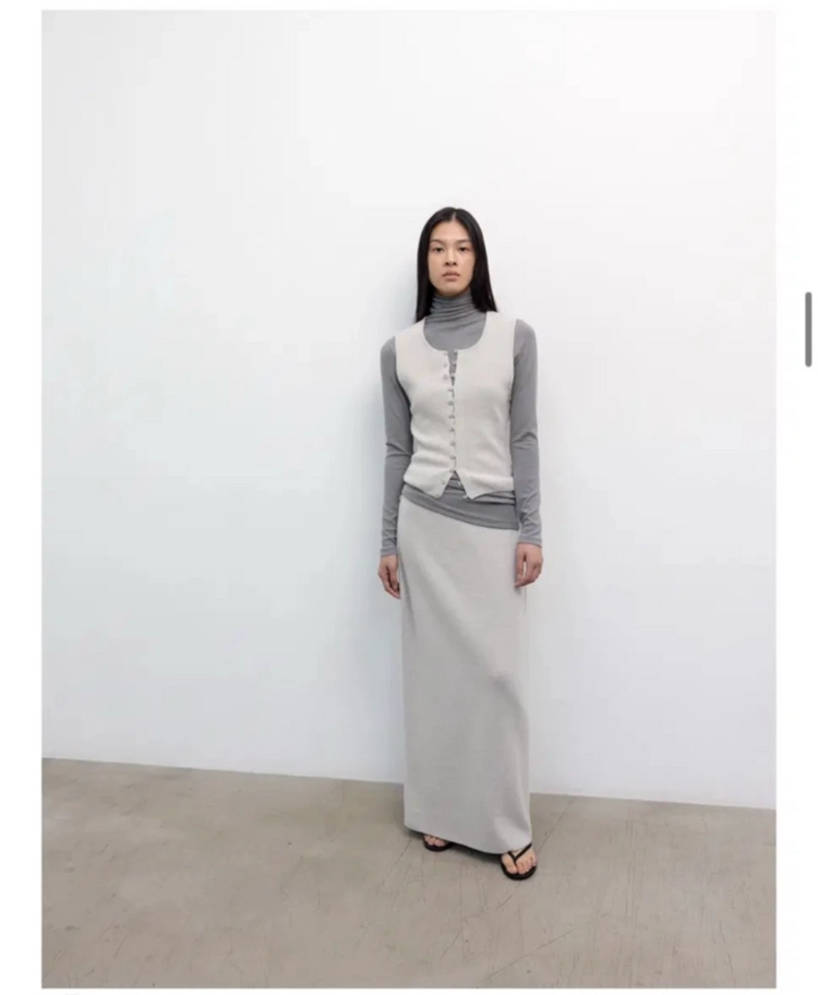 르셉템버 르917 button down sleeveless knit 탑 & 스커트 Gray 이미지