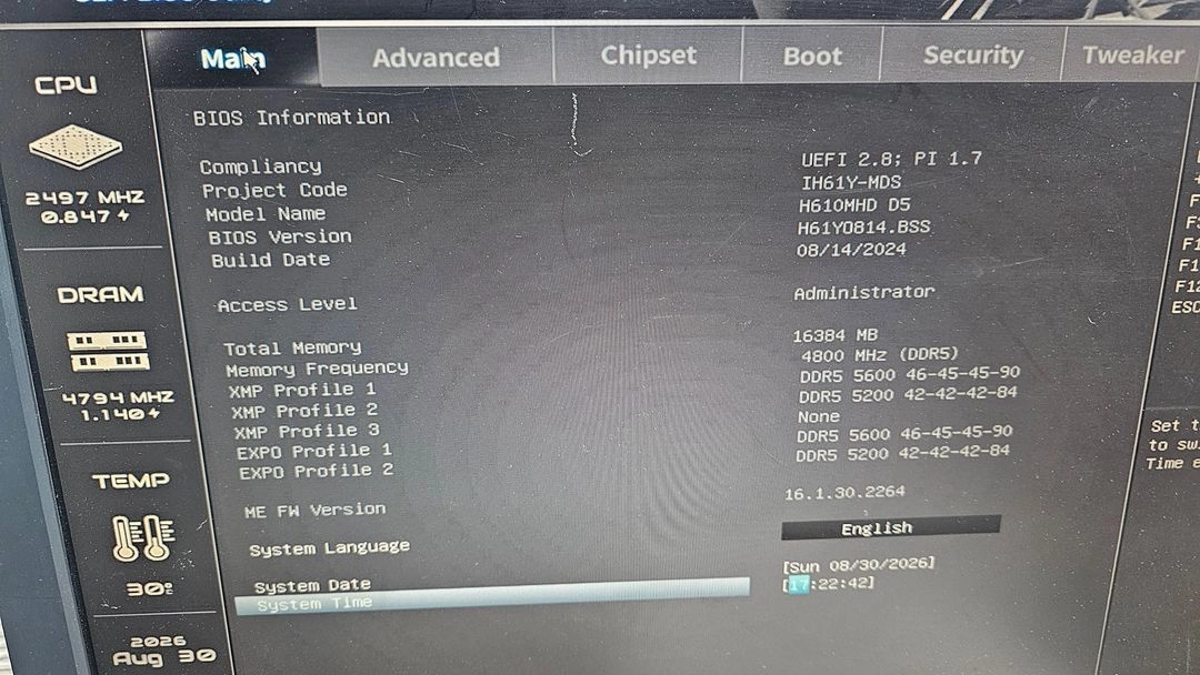 I5- 14400F + H610MHD D5 +crucial DDR5 Pro 16GB(5600) 싸게 팝니다. 이미지