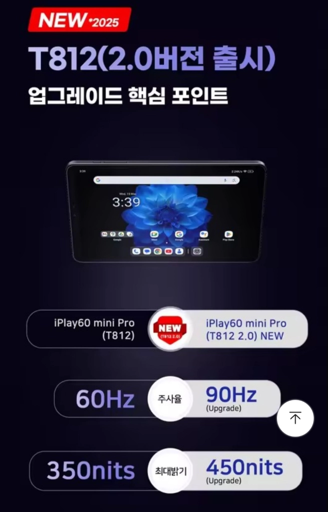 new Alldocube iplay 60 mini pro2.0 T812 국내정품 제품입니다 이미지