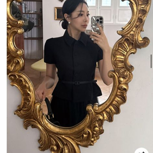 하객 블라우스 카라 블라우스 벨트포함 이미지