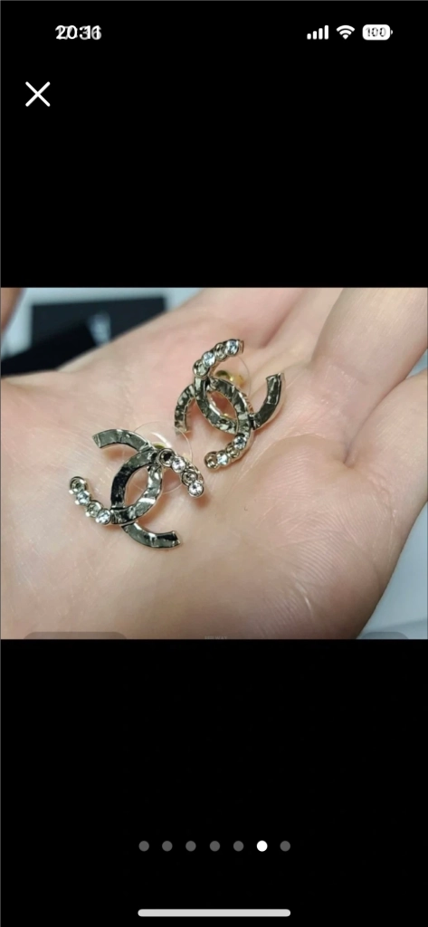 정품 샤넬 크리스탈 샴페인골드 귀걸이 새상품 이미지