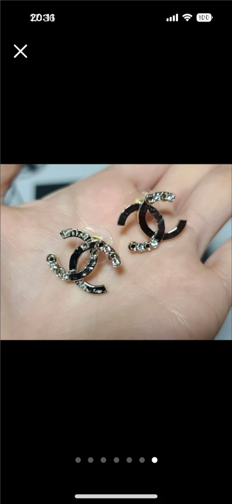 정품 샤넬 크리스탈 샴페인골드 귀걸이 새상품 이미지