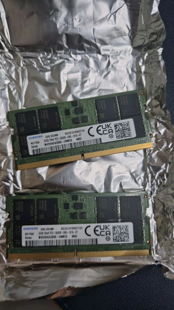 삼성 ddr5 5600 32gb x 2매 총 64gb 노트북용 (sodimm) - 안심되는 중고거래