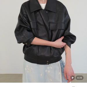온앤온 레더 봄버 자켓 블랙 이미지