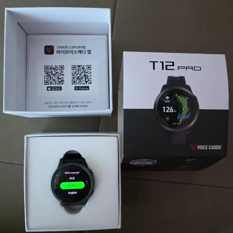 보이스캐디 T12 Pro 골프 시계 블랙 이미지