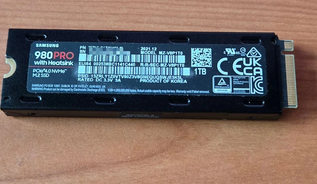 [정품/AS 28년 1월까지] 삼성 980 PRO 히트싱크 1TB (상태 극상) 이미지