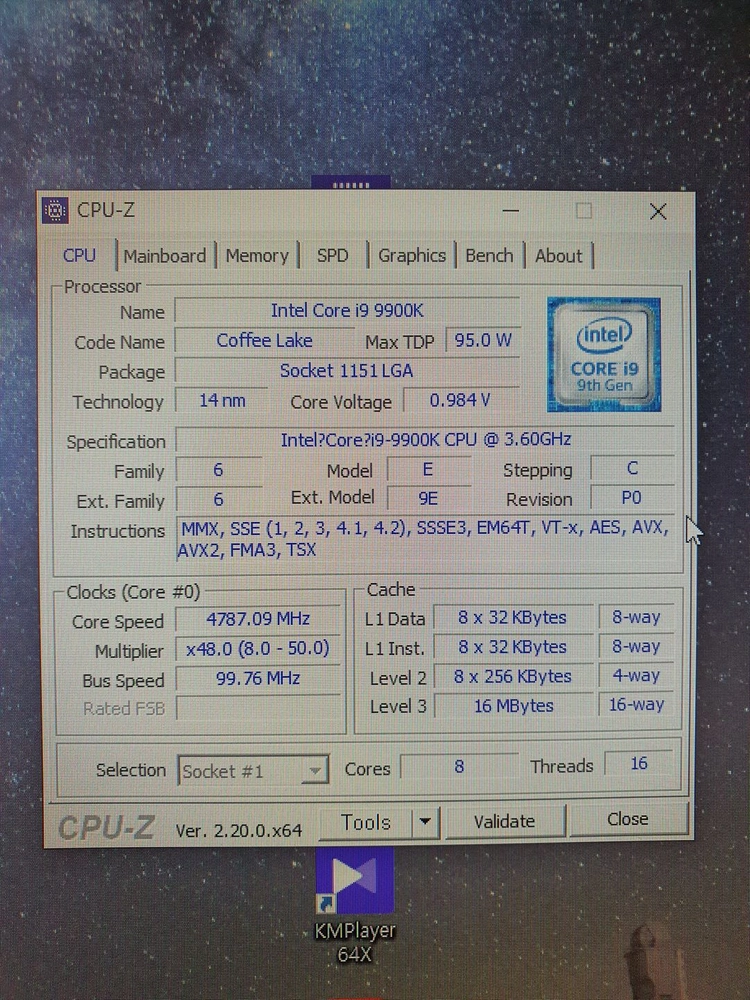 인텔 CPU i9-9900K 이미지