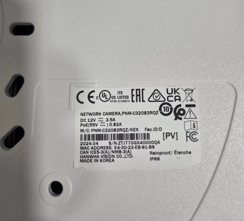 [미사용/신품] 한화비전 4채널 멀티디렉셔널 AI 카메라 (PNM-C32083RQZ) + 83W High PoE 이미지