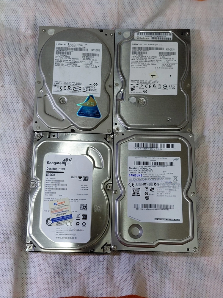 HDD 500GB 3.5인치 4개 일괄판매 이미지