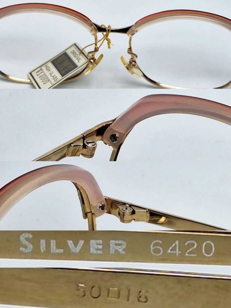 SILVER 6420 골드 하금테 안경테 50mm 일본 빈티지 데드스톡 클래식 레트로 복고 수입 패션 아이웨어 이미지