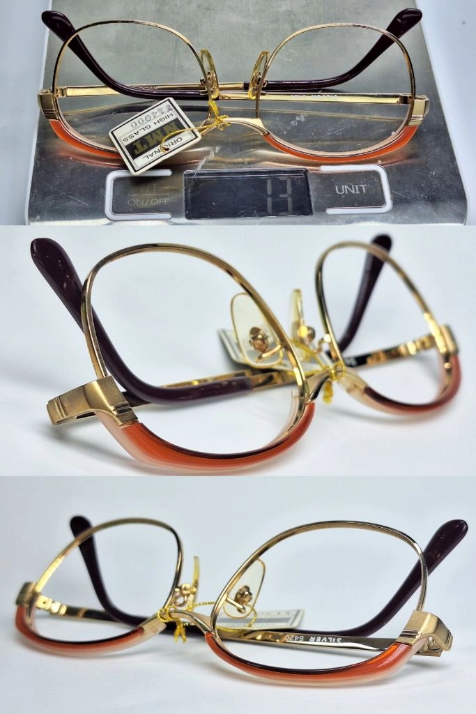 SILVER 6420 골드 하금테 안경테 50mm 일본 빈티지 데드스톡 클래식 레트로 복고 수입 패션 아이웨어 이미지