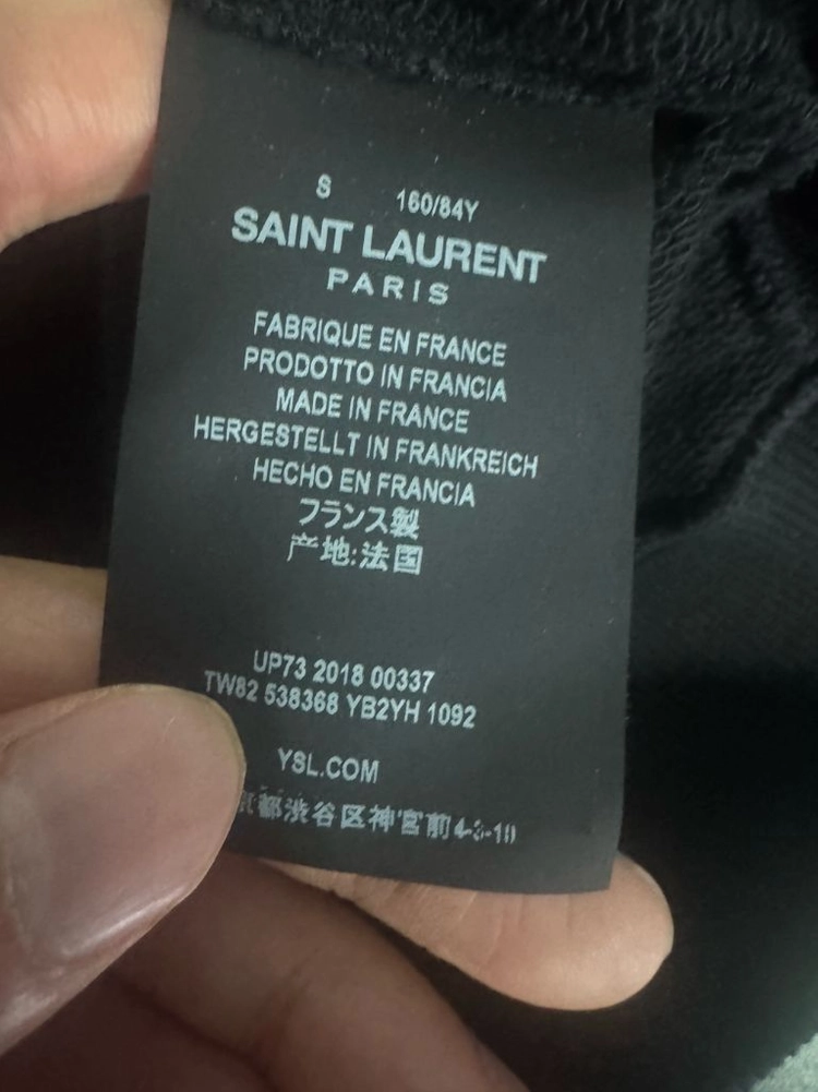 희귀!! 여성 일본 생로랑 카드 프린팅 맨투맨 S 블랙 이미지