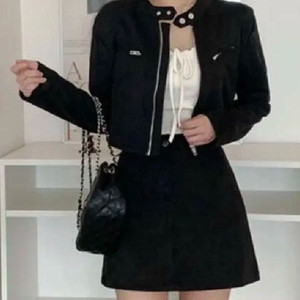 투피스 블랙 프리사이즈 밴딩 이미지