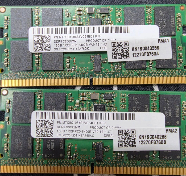 노트북 ddr5 6400 16gb x 2 팝니다 - 안심되는 중고거래