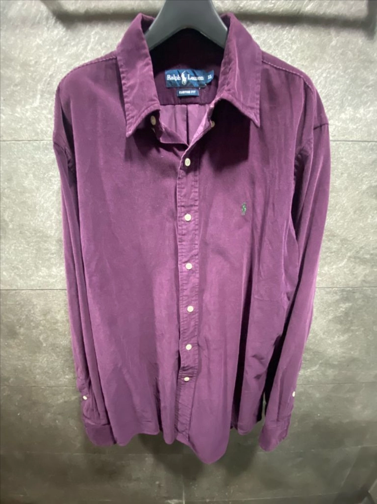 남성 폴로 코듀로이 긴팔 셔츠 XL 버건디색 Polo Ralph Lauren 남방 이미지