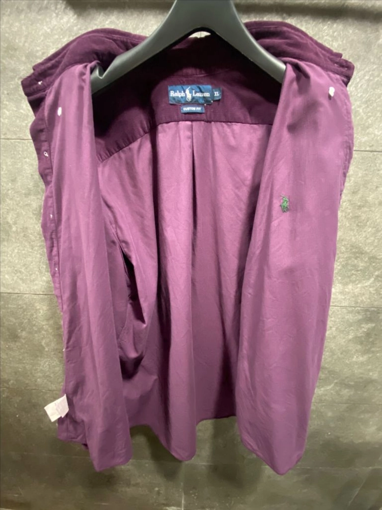 남성 폴로 코듀로이 긴팔 셔츠 XL 버건디색 Polo Ralph Lauren 남방 이미지