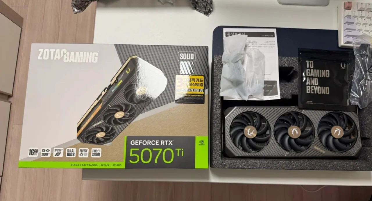 ZOTAC RTX 5070Ti SOLID s급 풀박스 판매합니다 - 안심되는 중고거래