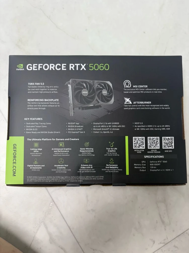 MSI RTX 5060 Shadow 2X 그래픽카드 이미지