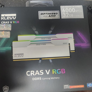 에센코어 클레브 DDR5-6000 CL30 CRAS V RGB 화이트 AMD 패키지 32GB(16Gx2) 이미지