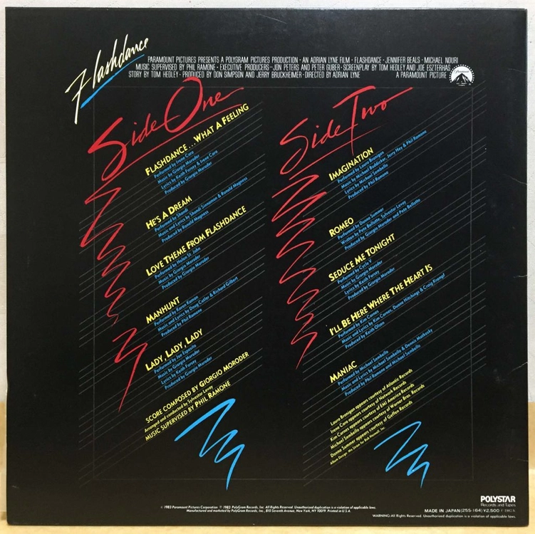 LP ; OST - flashdance 플래쉬댄스 영화 사운트트랙 엘피 음반 이미지
