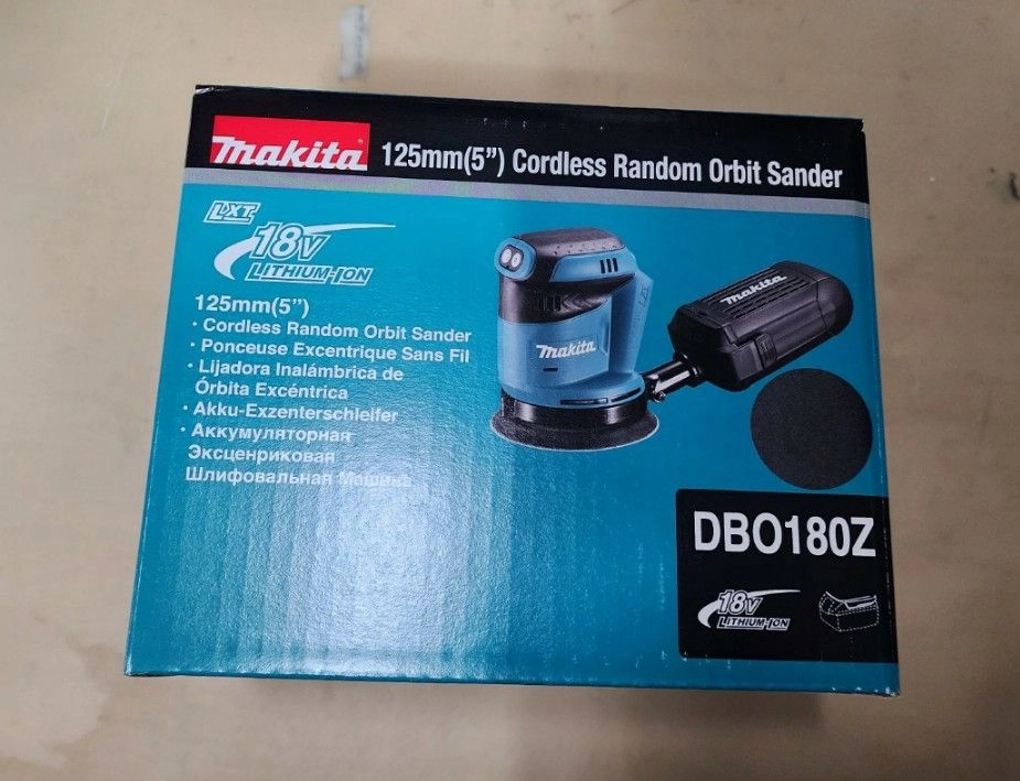 마끼다 18V 원형 샌더 125mm DBO180Z 샌딩기 원형 사포 전동 무선 충전 베어툴 새상품 이미지