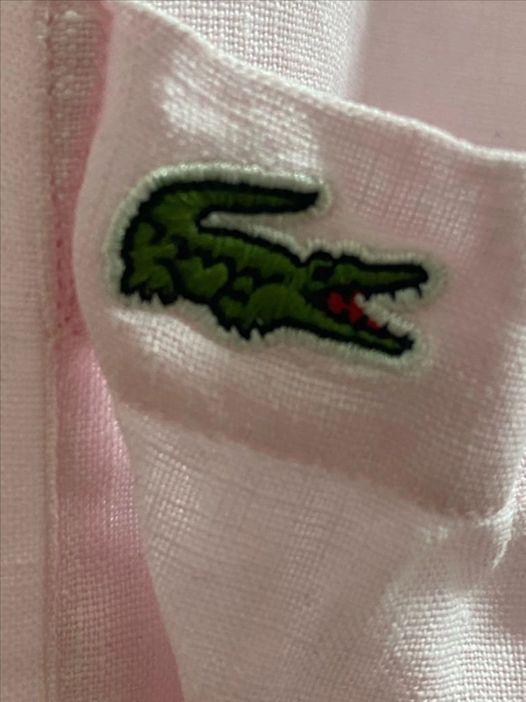 남성 라코스테 린넨 42 사이즈 연핑크 레귤러핏 긴팔 셔츠 Lacoste 이미지