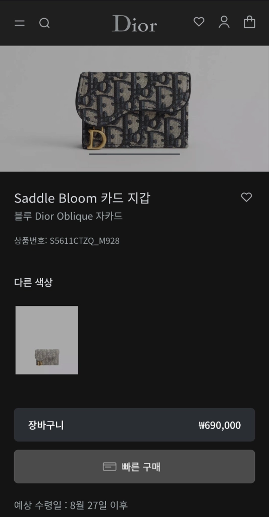 디올 새들 카드지갑 명품반지갑구찌루이비통프라다셀린느샤넬톰브라운고야드에르메스생로랑보테가 이미지