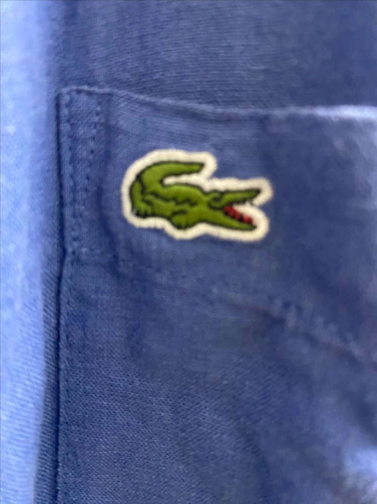 남성 라코스테 린넨 42 사이즈 슬림핏 네이비 긴팔 셔츠 Lacoste 이미지
