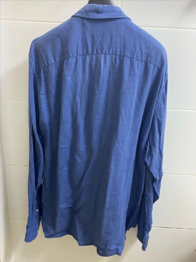 남성 라코스테 린넨 42 사이즈 슬림핏 네이비 긴팔 셔츠 Lacoste 이미지