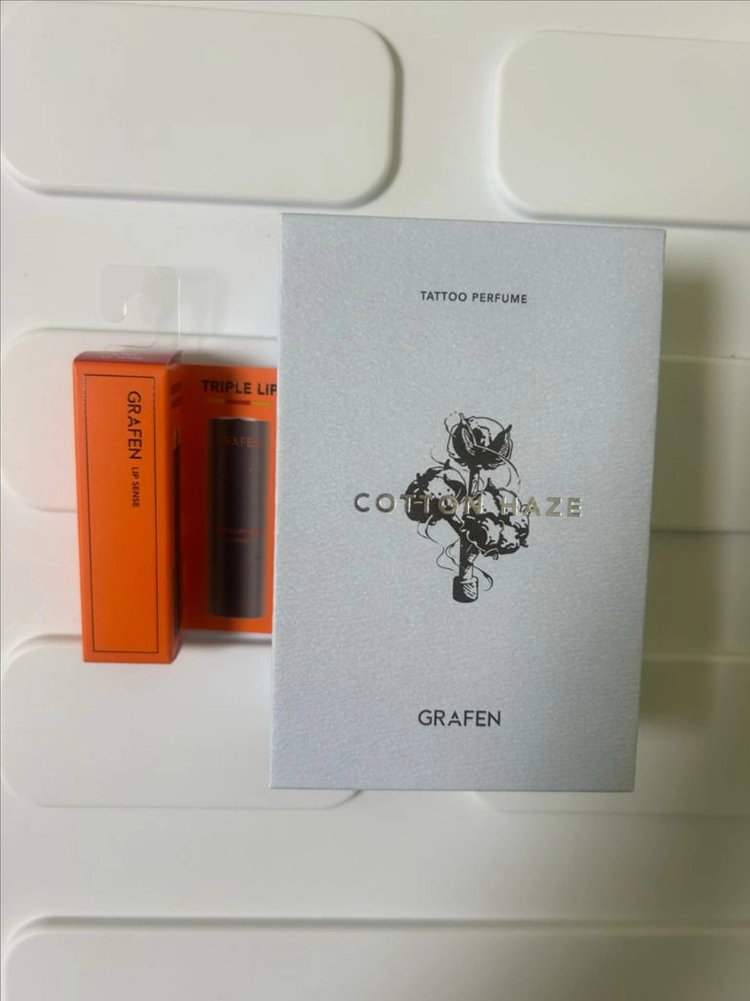 [새상품] 그라펜 타투퍼퓸 코튼헤이즈향수50ml+립밤 남자향수립세트 이미지