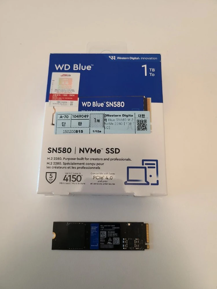 WD SN580 M.2 NVME SSD 1TB (상태좋음) 이미지