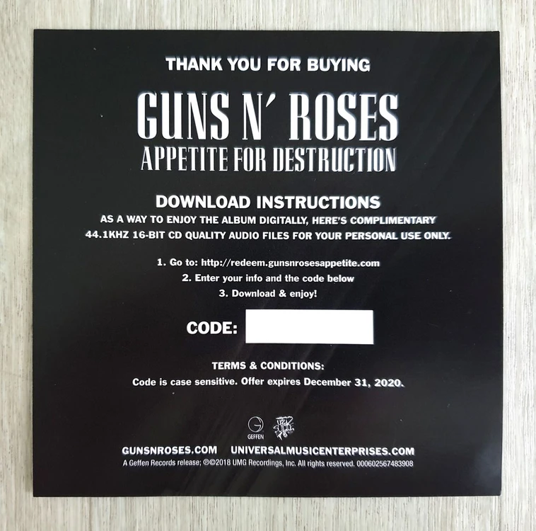 Guns N' Roses - Appetite For Destruction 리미티드 2LP 이미지