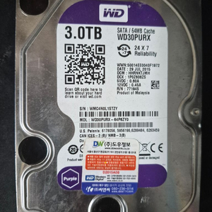 WD Purple 3TB HDD WD30PURX 이미지
