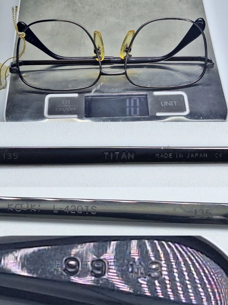 마수나가 광휘 KOOKI L-420TS 안경테 52mm 티타늄 스퀘어 일본 빈티지 데드스톡 레트로 복고 Y2K 앤틱 이미지