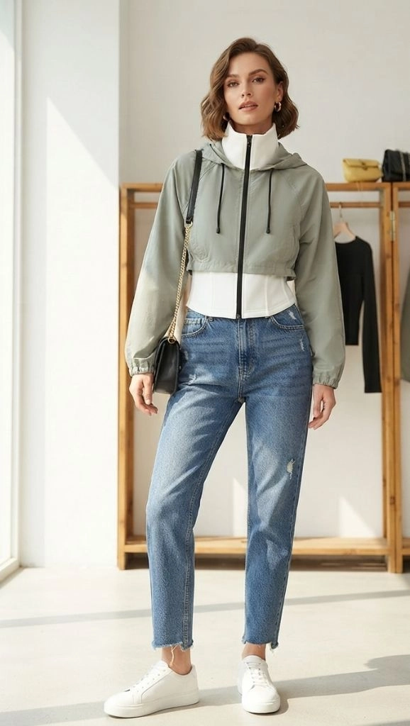 자라 후드집업 블루종 이미지