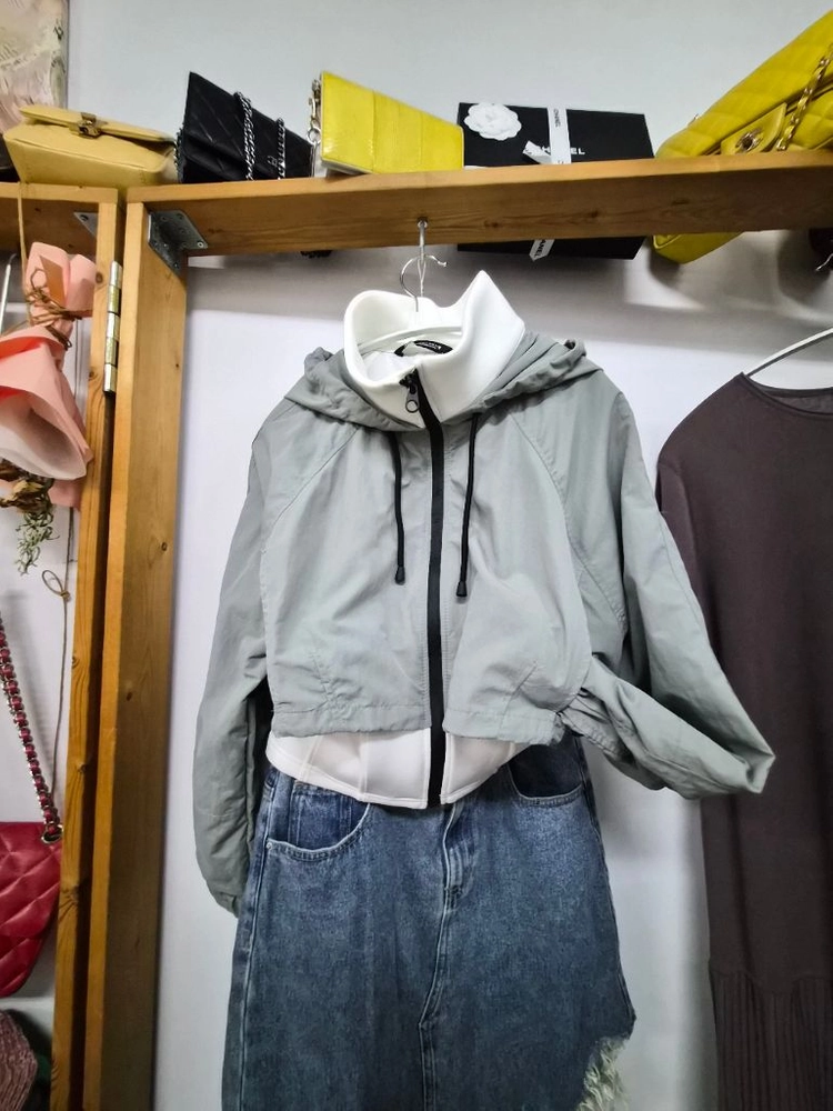 자라 후드집업 블루종 이미지