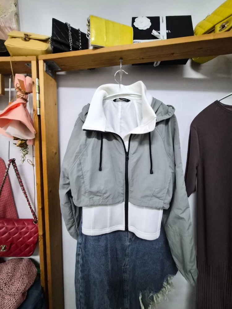 자라 후드집업 블루종 이미지