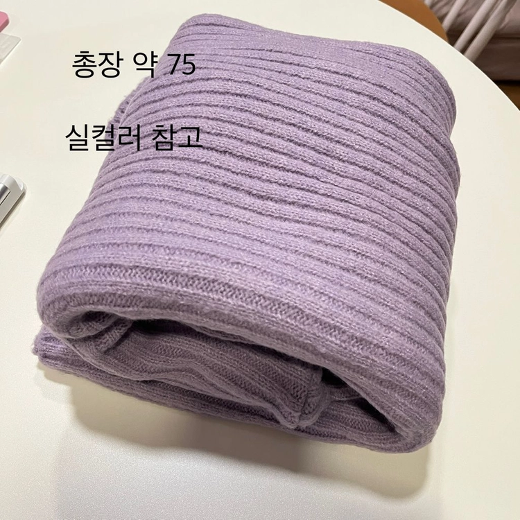 퍼플톤 터틀넥 롱 트임 니트 이미지