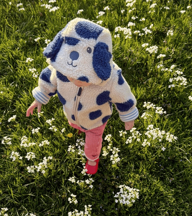 베이비 보든 보아털 아이보리앤블루 바둑이 플리스/후리스 자켓 18-24M 이미지