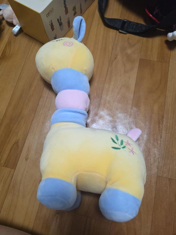 노란 기린 봉제인형 긴목 동물인형 애착인형 캐릭터인형 이미지