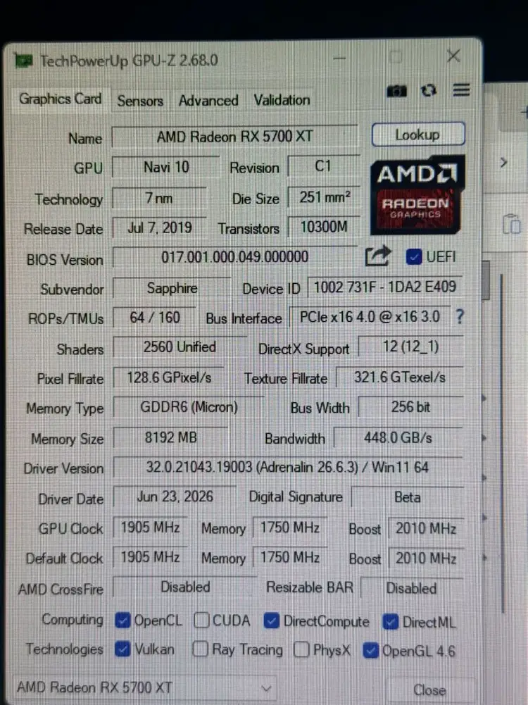 사파이어 Radeon RX 5700 XT GDDR6 Nitro+그래픽카드 판매 이미지