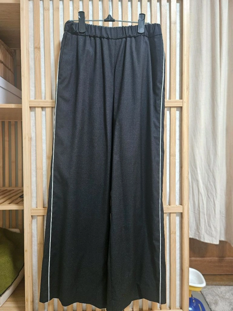 타임 울 블렌드 텍스처 블록 밴딩 팬츠 이미지