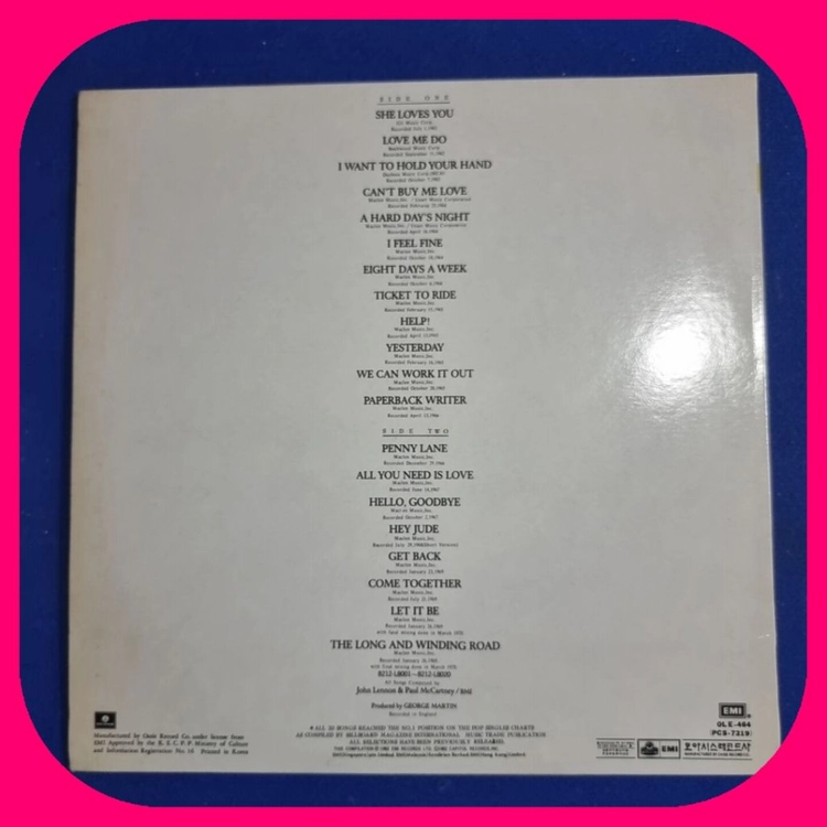 비틀즈 20 GREATEST HITS LP NM/NM 이미지