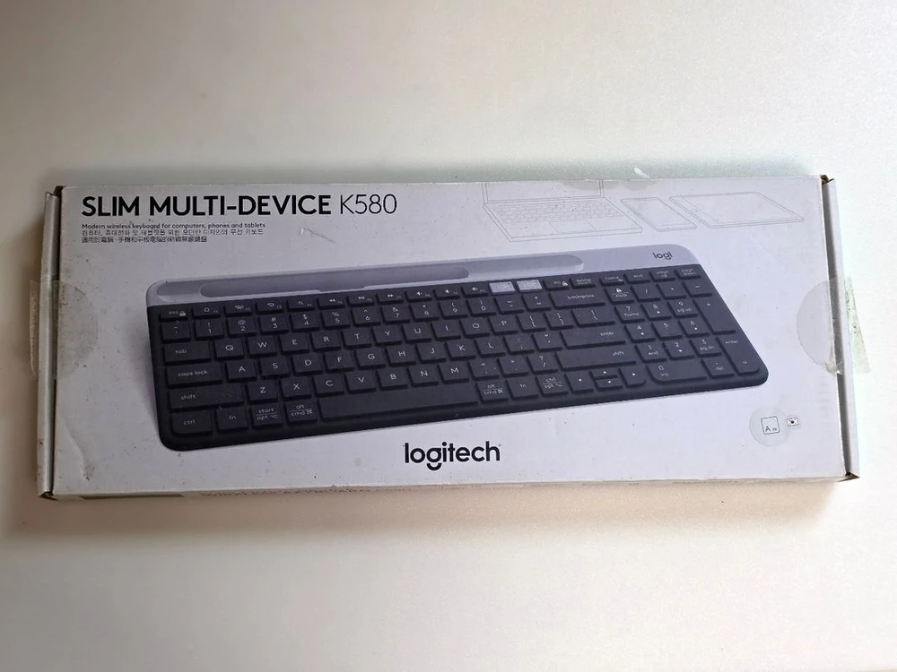 로지텍 슬림 멀티디바이스 무선 블루투스 키보드 K580 (미사용품) - 안심되는 중고거래